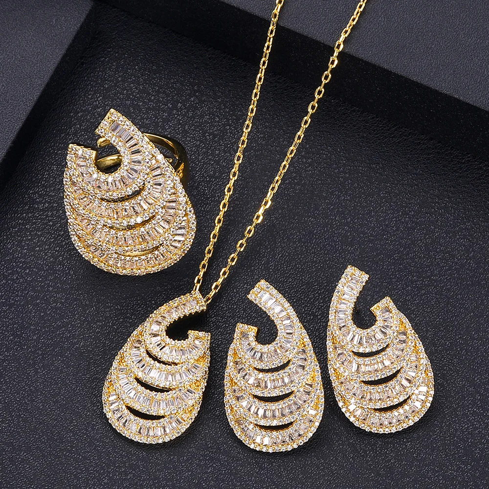 Jankelly роскошные круглые браслеты кольца наборы модные Дубай серебряные Свадебные