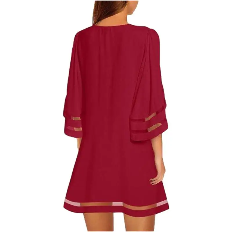 

Womens Summer dress Linen Solid Short Sleeve Dresses Ladies Oversize Loose Dresses Vintage Boho beach Dress robe femme