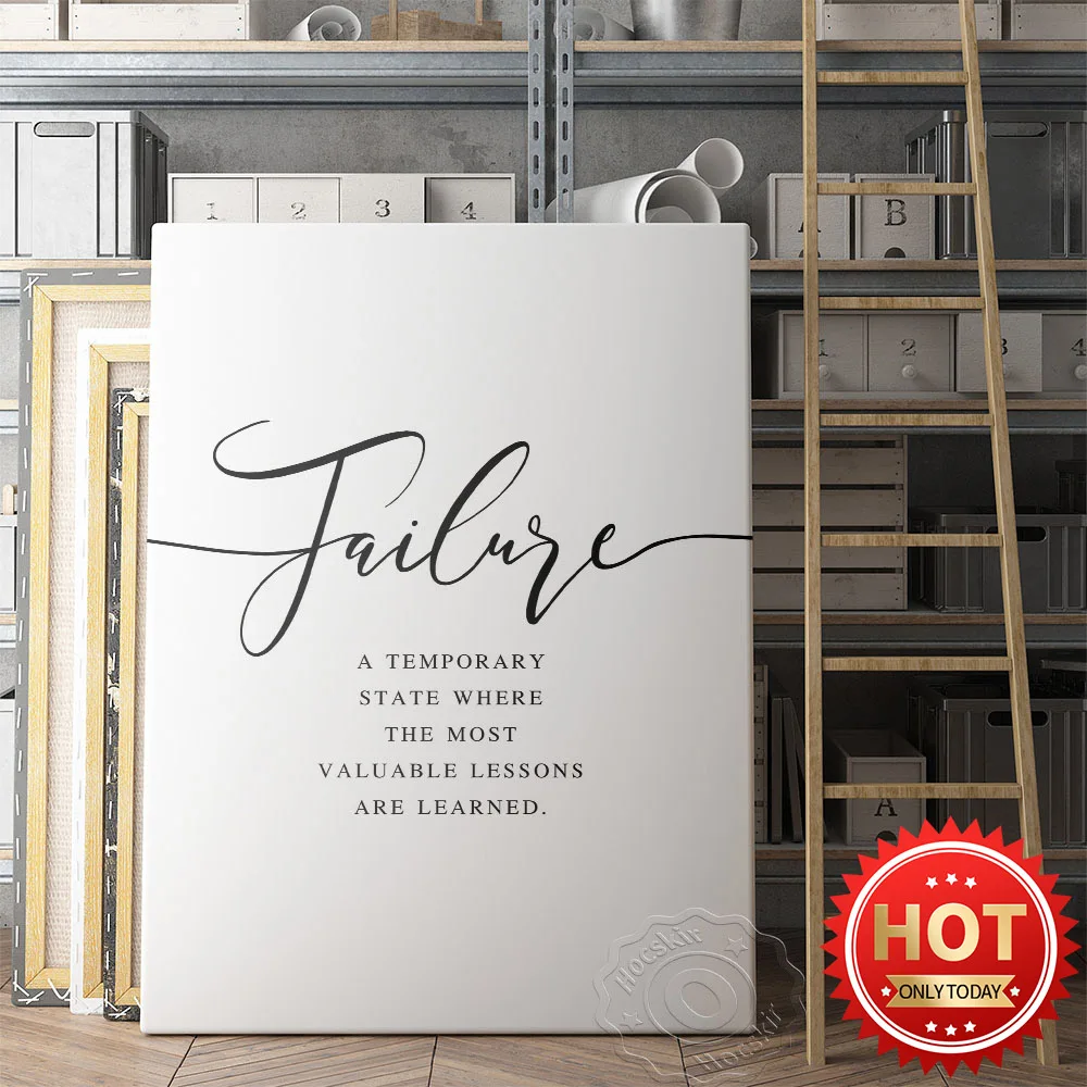 

Modern Entrepreneur Bossoffice Decor Poster, Failure Definition Text Art Prints, Inspirational Motivational Goals Simple Mural