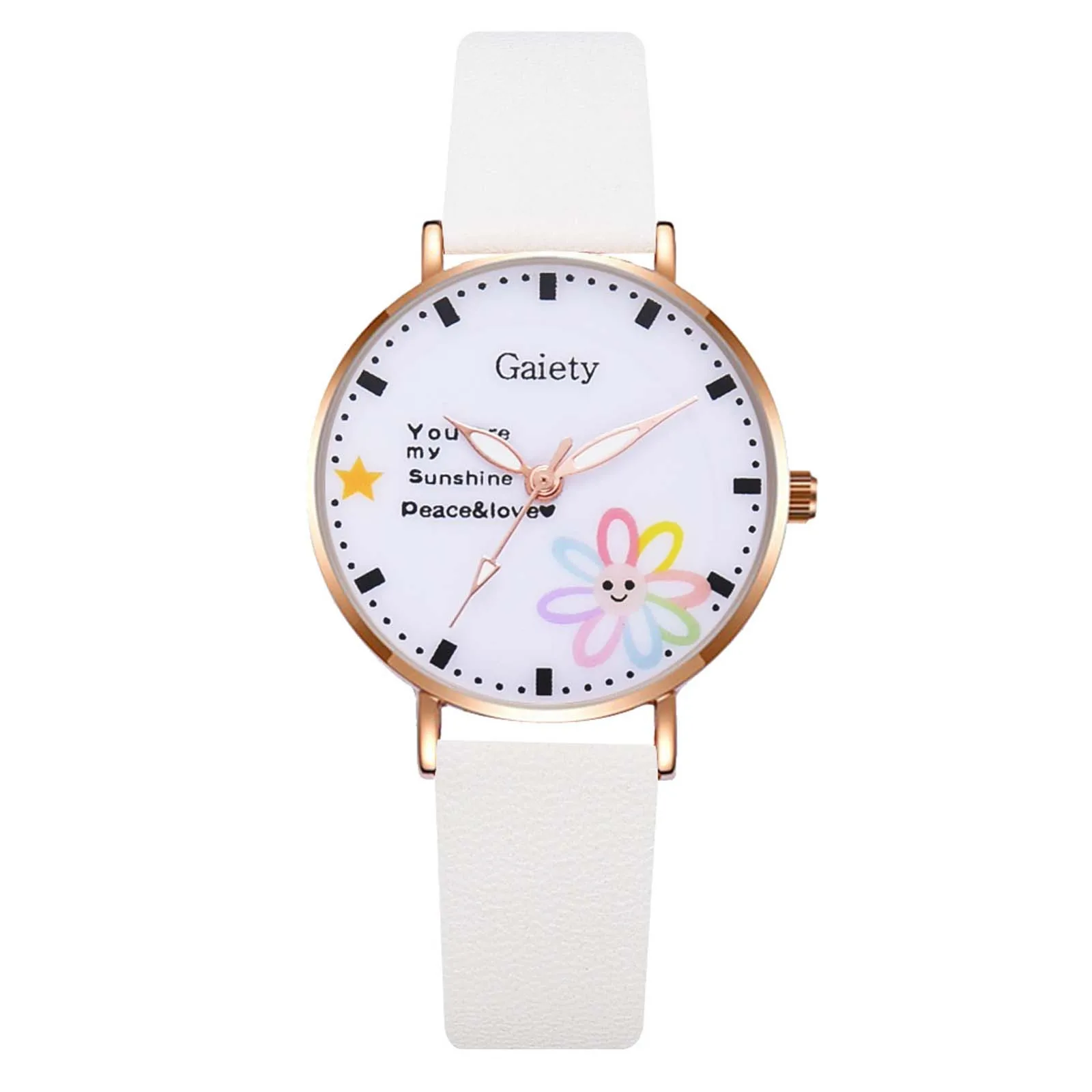

Luxury 2 PCS Set Watch Women Rose Gold Water Drill Leather Bracelet Watch Jewelry Ladies Female Hour Casual Quartz Wristwatches