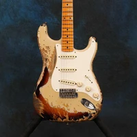 custom shop relics electric guitarwhite pickguardhigh quality relics maple fingerboard 6 stings guitarra