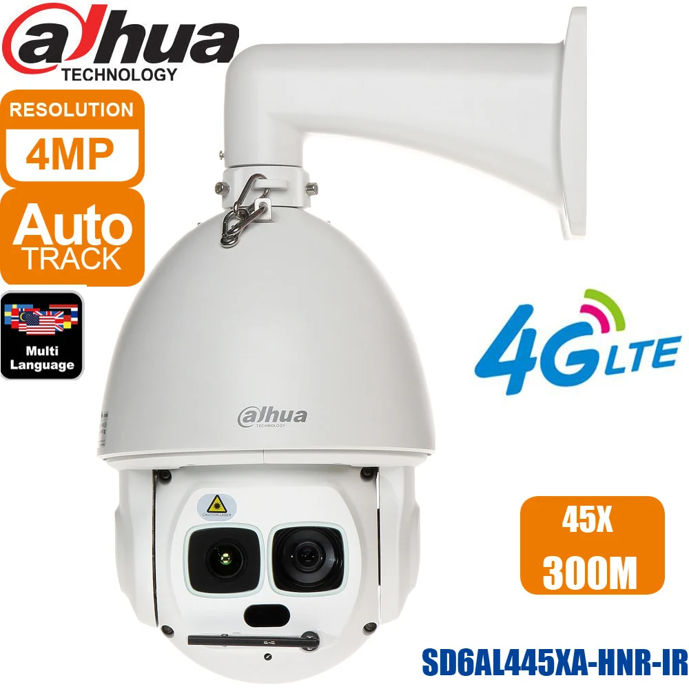 Новая IP камера dahua с поддержкой нескольких языков 4G 4 МП 45x SD6AL445XA HNR IR Starlight WizMind
