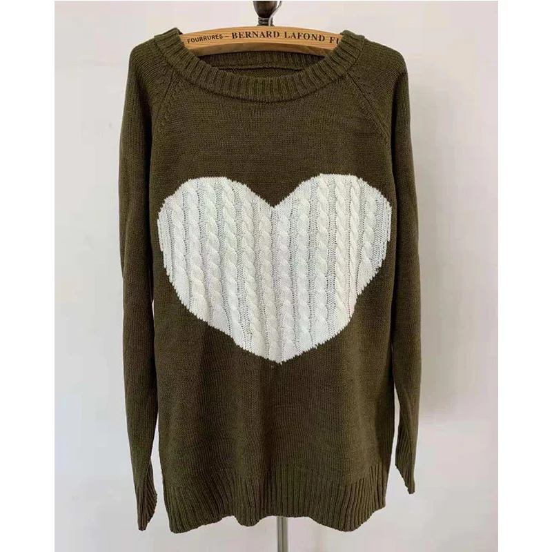 

Women Sweaters Autumn Winter High Street Kintted Pullovers Female O Neck Long Sleeve Jumper Warm Patchwork Loose Sweater