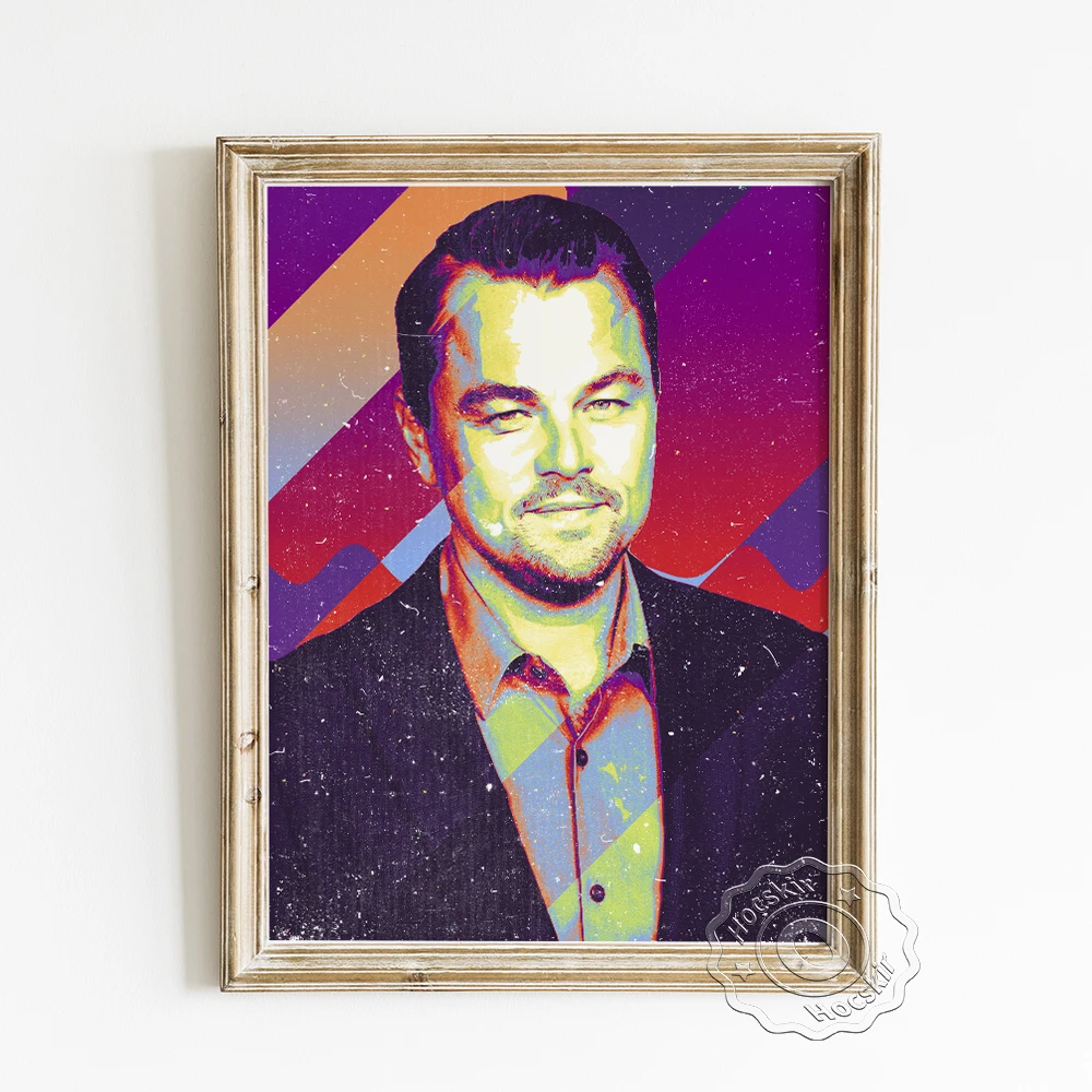 

Actor Leonardo Dicaprio Portrait Poster, Fans Collection Handsome Men Art Prints, Modern Art Canvas Painting Backdrop Home Decor
