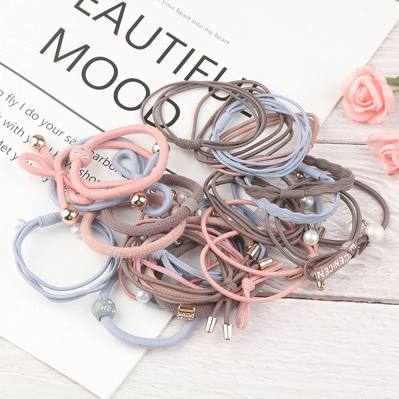 

25Pcs Girls Elastic Hair Bands Ponytail Tie Gum Holder Rubber Bands Hair Accessories Women Multicolor Bowknot Hairpins