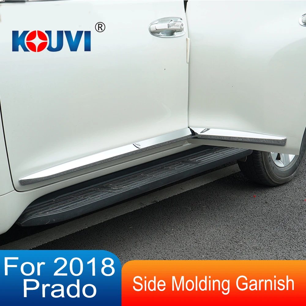 

Для Toyota Prado FJ150 2018 Стайлинг автомобиля ABS хромированный корпус двери Боковая Отделка покрытие литье глянцевое серебро 4 шт./компл.