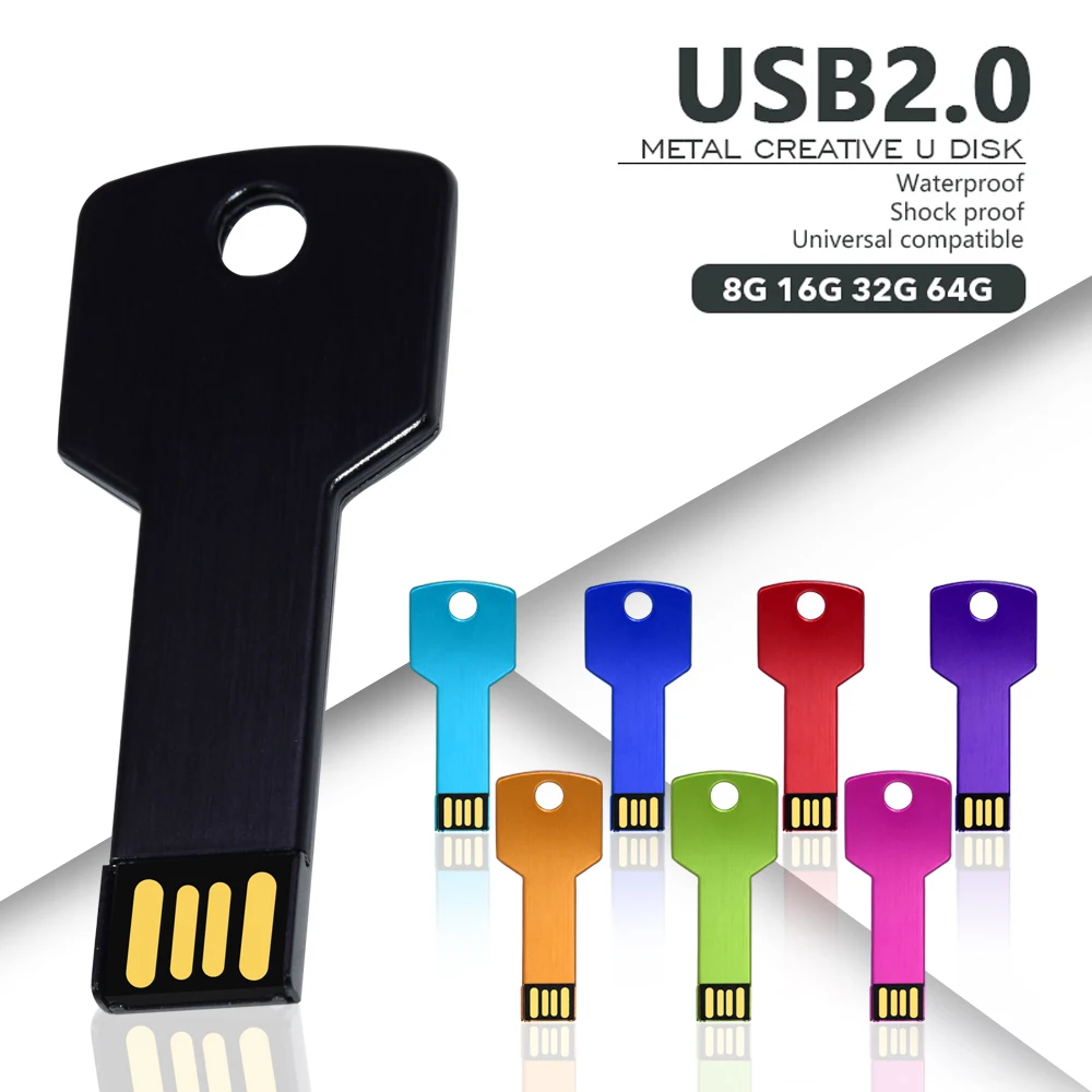 

USB Flash Drive 8GB 16GB pendrive 32GB 64GB Pen drive waterproof usb stick флэш-накопите U disk 2.0 key (over 10pcs free logo)