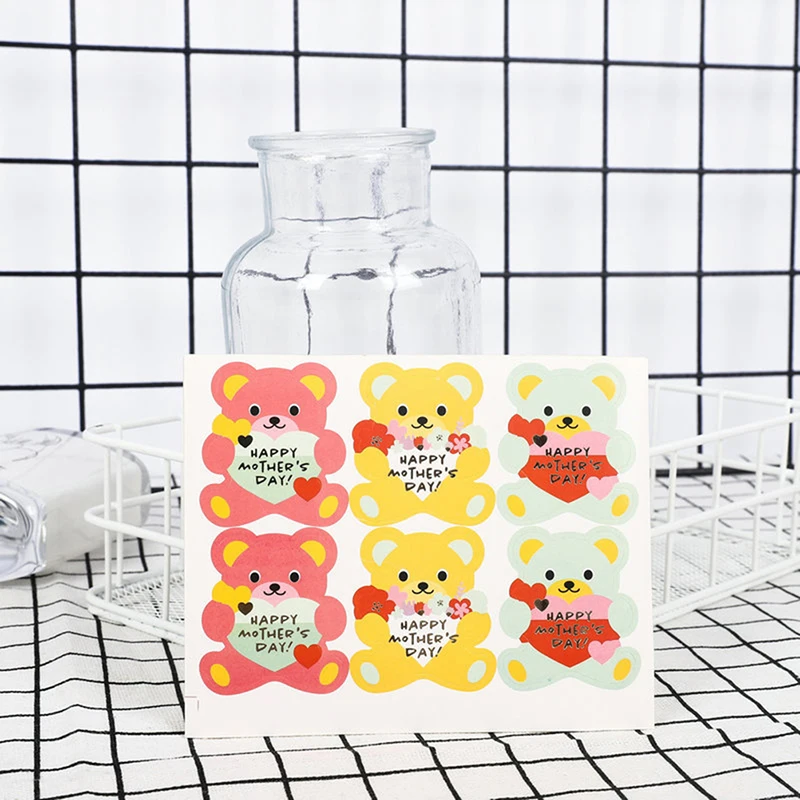 

60pcs/set Happy Mother's Day Decorative Stickers Gift Box Bag Seal Label Self-adhesive DIY Party Stickers