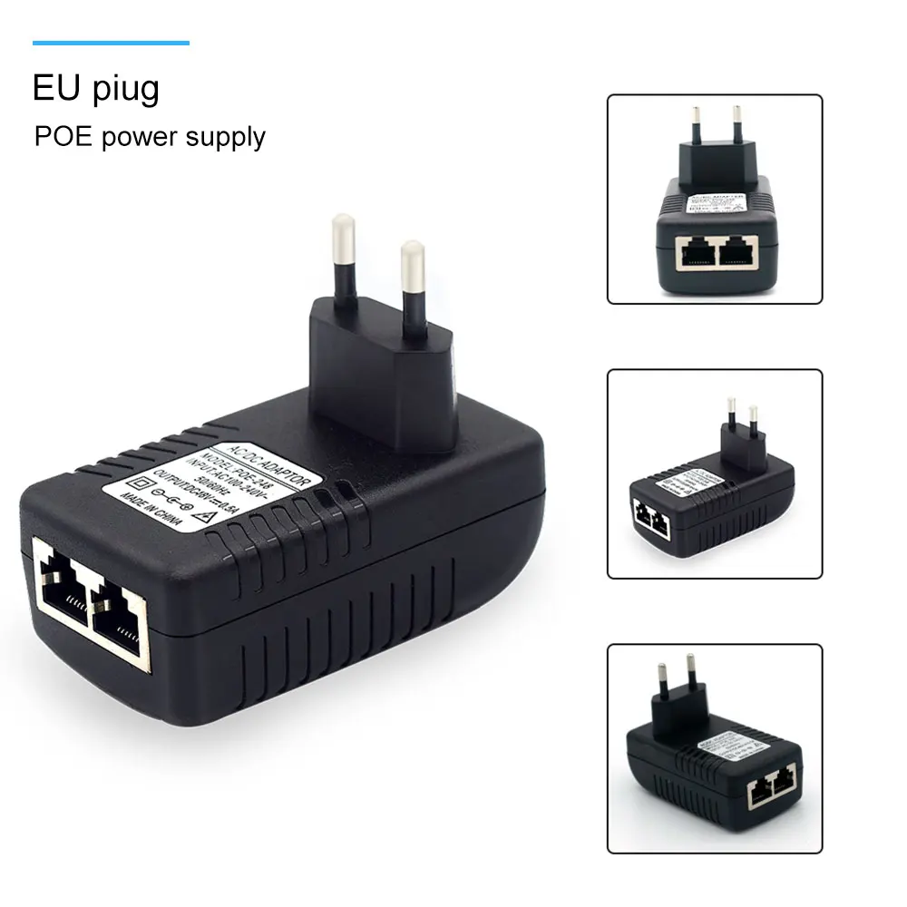 POE инжектор AC220V к DC12V 2A DC48V 0.5A POE питание через Ethernet Инжектор адаптер ЕС/Великобритания/США опционально