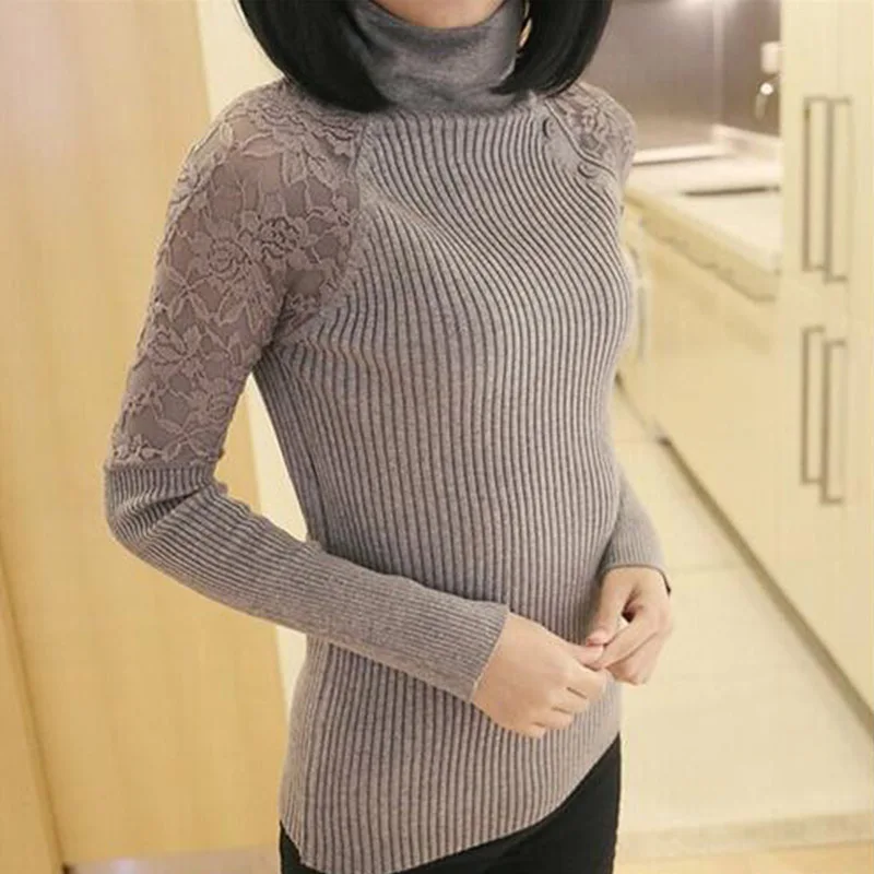 Женский пуловер свитера водолазки с пуговицами свитер для женщин зимний женский