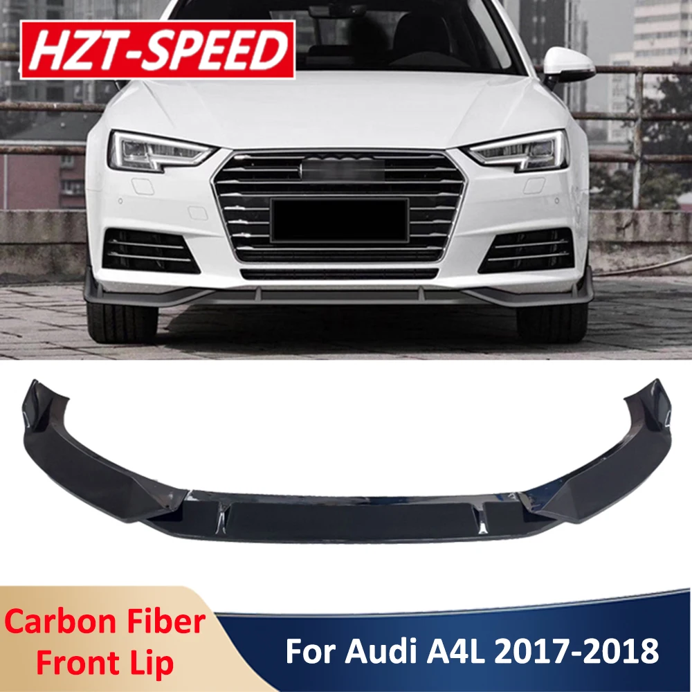 

3-секционный A4L PP углеродное волокно, передняя губа, лопата, бампер, диффузор, спойлер, сплиттер, модификация автомобиля для Audi A4L 2017-2018