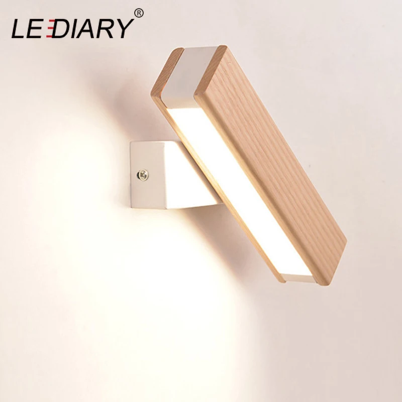LEDIARY скандинавский настенный светильник для гостиной с натуральным деревом 3
