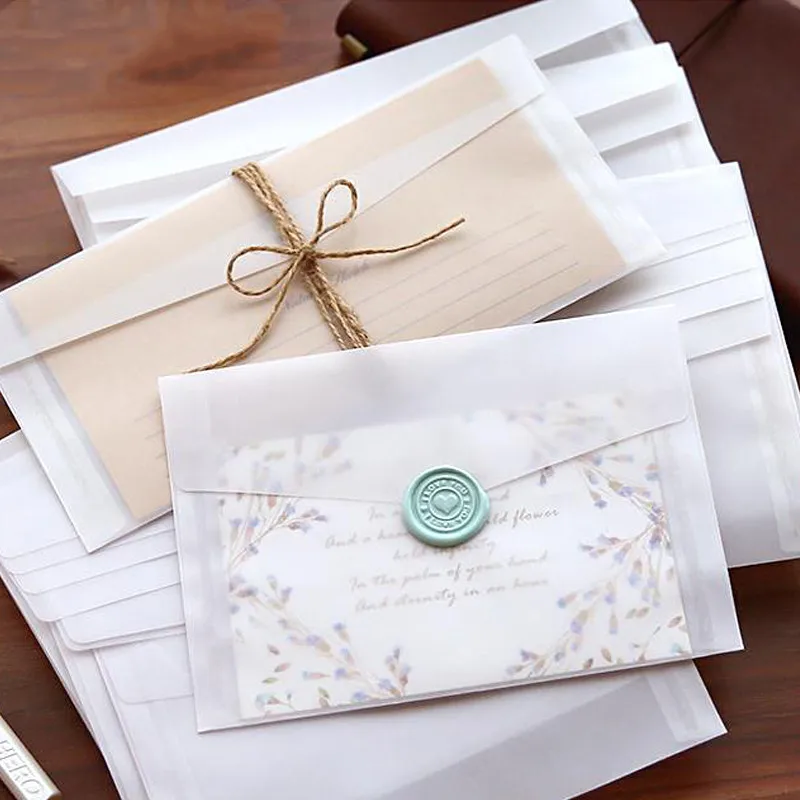 

Envelope Translucent Frosted Envelope Wedding Invitation Envelopes For Cards Retro Diy Postcard Storage Kraft Paper Stationery