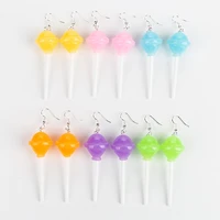 1pair women earring resin candy lollipop bff friendship drop earrings for women children jewelry