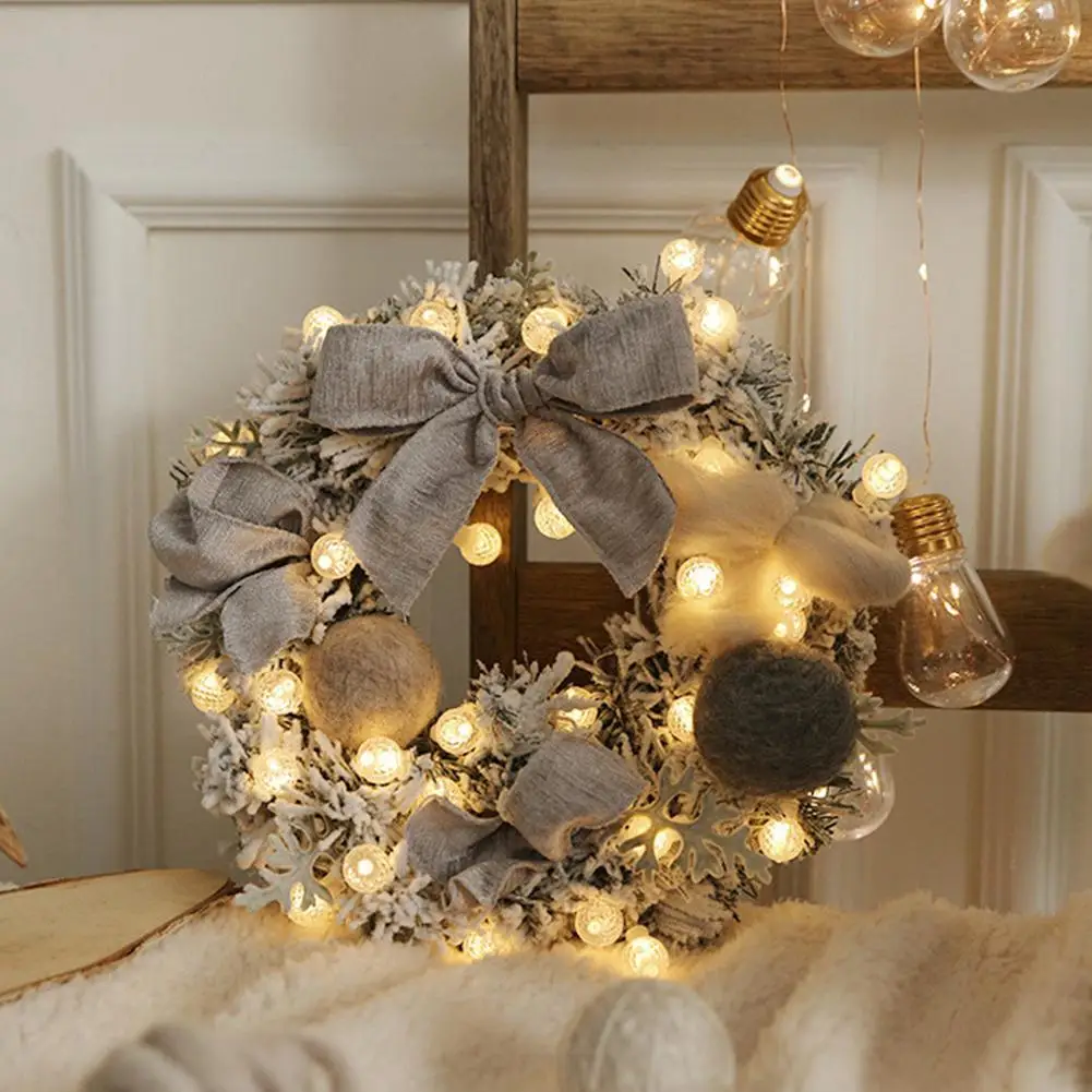 Рождественские украшения из искусственного ротанга висящий венок на дверь