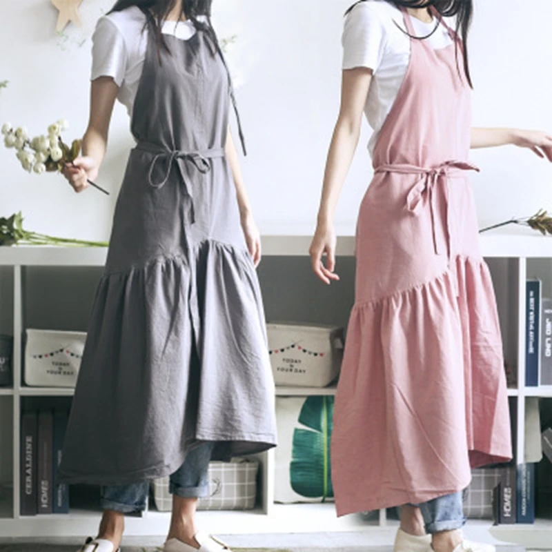 

Florist Working apron Coffee Shop Apron Cotton Linen Restaurant Cooking BBQ Kitchen aprons for women Baking accessories