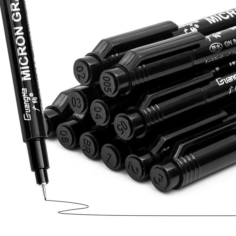 

Black Micro-Pen Fineliner Pigment Pens -Set of 12 Archival Ink Waterproof Brush&Calligraphy Tip Nibs for Art Technical Sketching