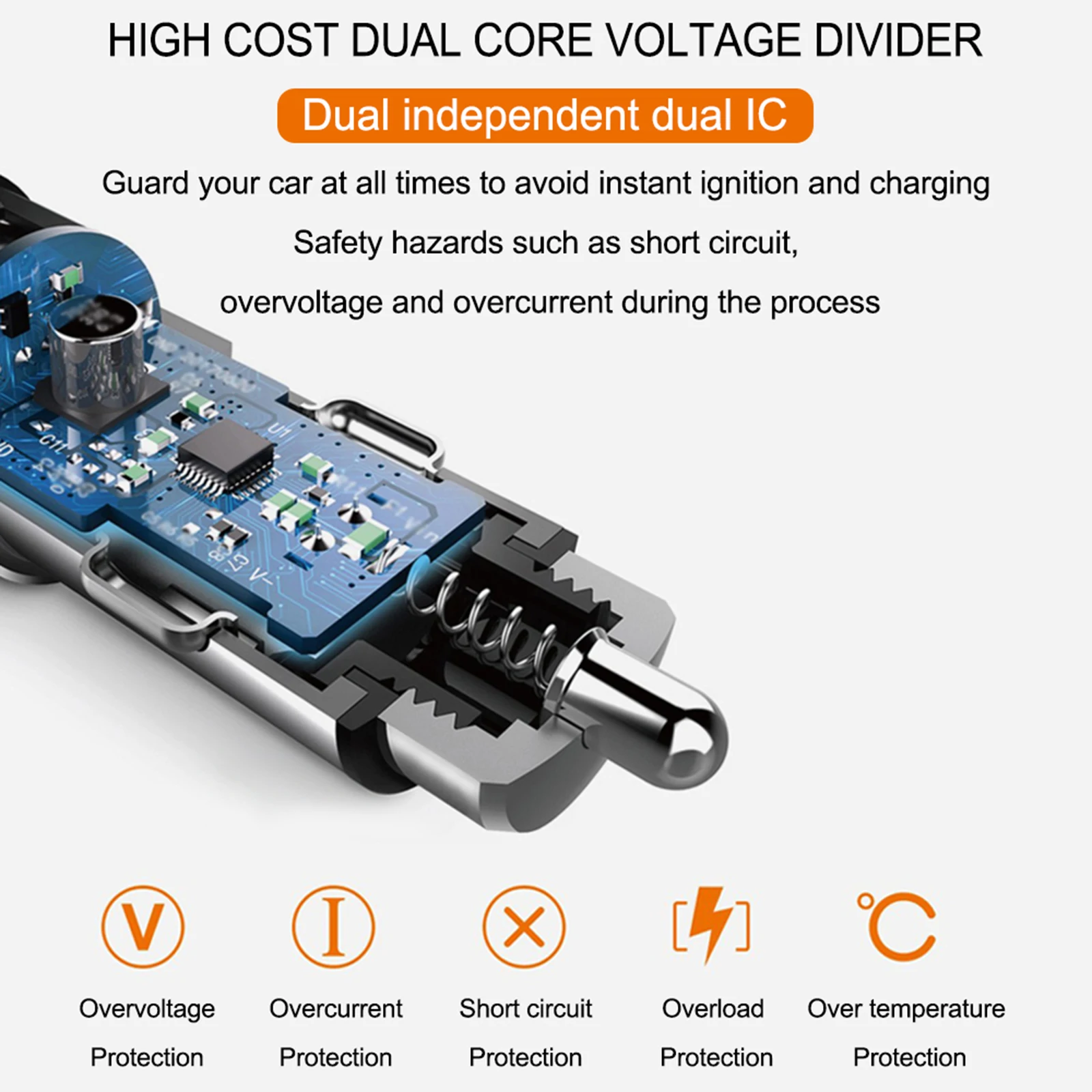 

Aluminum Dual USB Car-charger Adapter QC3.0 PD 65w Car Chargers 2 Ports Fast Charger For Samsung Huawei iphone 12 Plus Universal