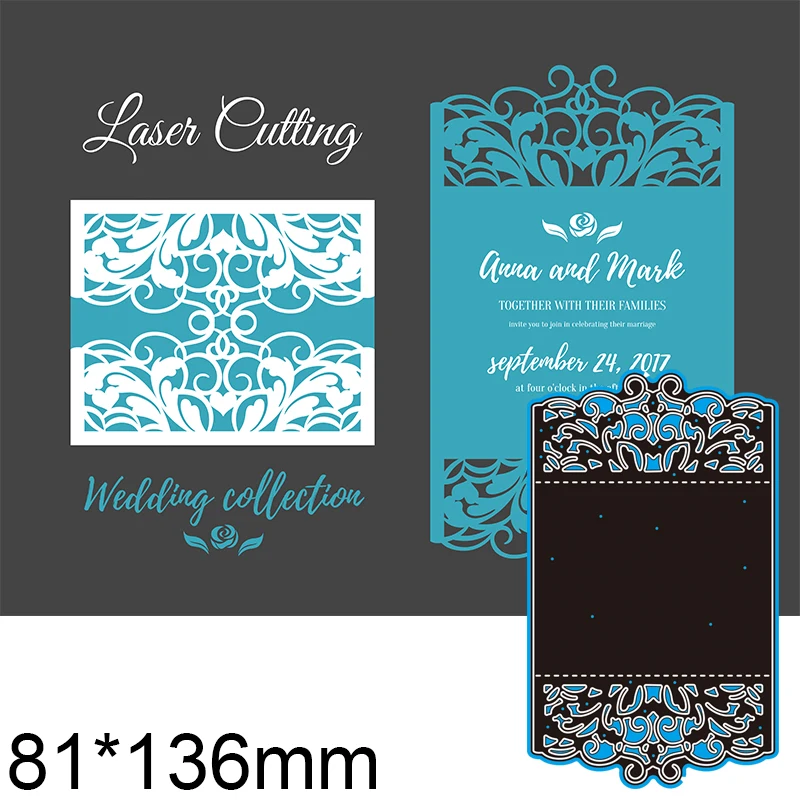 

81*136 мм квадратном пригласительная открытка Новый Трафаретный вырубной штамп украшение для альбома тиснение Бумага ремесло альбомная нож-п...