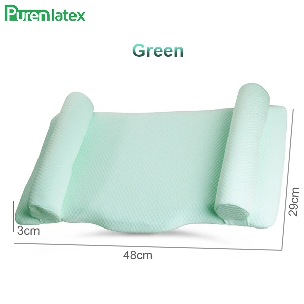 Green Ортопедическая подушка для новорожденных из фиолетового латекса, подушка для коррекции головы, поддержка шеи для младенцев, предотвращение синдрома плоской головы - Цвет: Green