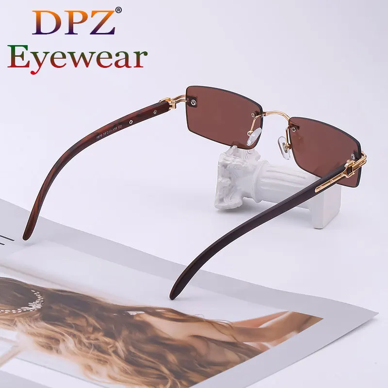 Солнцезащитные очки без оправы для мужчин и женщин роскошные модные брендовые