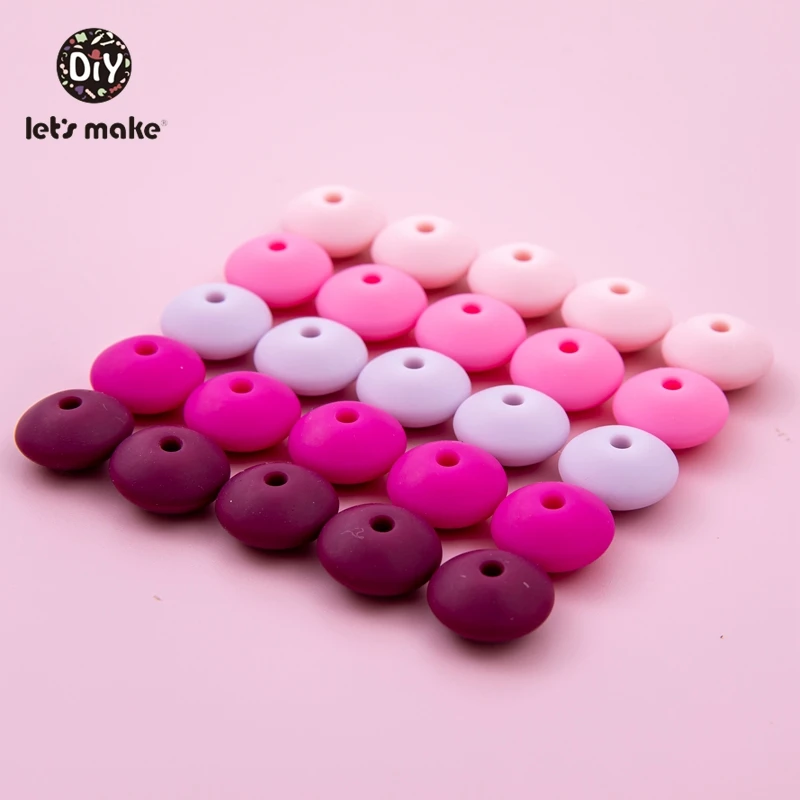 Let's make-Cuentas de Abacus para dentici&oacute;n, mordedor de silicona de lentejas de 15mm, collar de lactancia, accesorios de grado alimenticio, DIY, nuevo 20 piezas-4