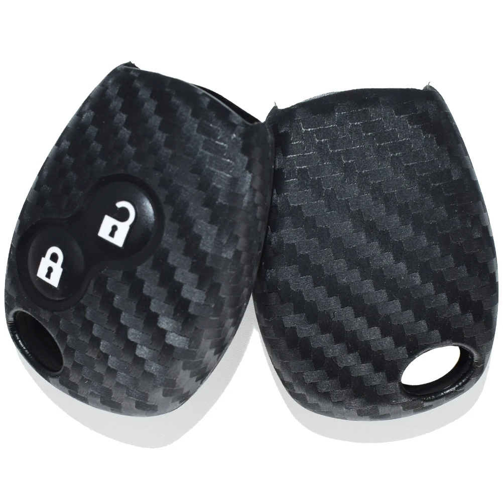 Силиконовый чехол для автомобильного ключа из углеродного волокна с 2 кнопками
