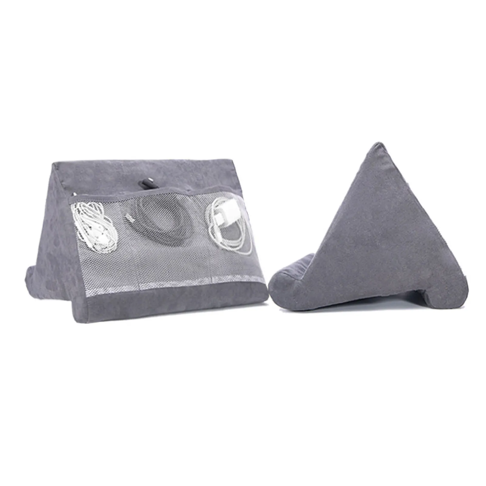 Multifunctional Phone Holder Reading Pillow Adjustable Angle Mobile Phones Tablet Stand For Desk Bed With Mesh Pockets