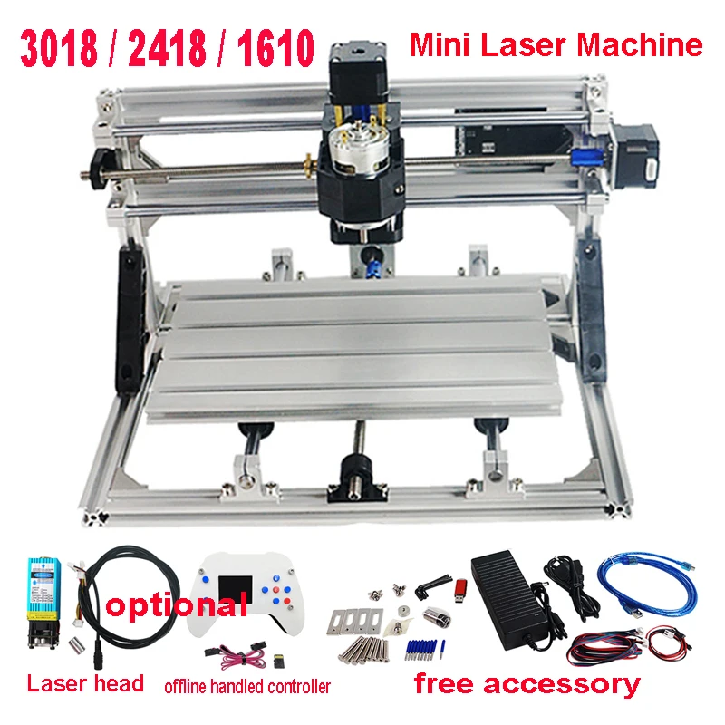 CNC Router 3018 1610 2418 Laser Engraver CNC3018 Pro Metal Wood PCB PVC GRBL DIY Hobby CNC Mini Laser Engraving Machine CNC1610