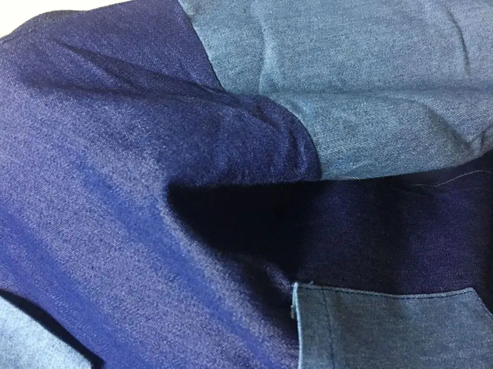 

Fashionable denim dresses for women Spliced casual dress with loose shirt collar and buttons Summer cute girl mini dress