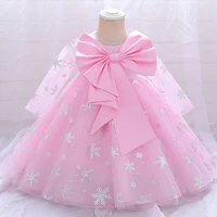 toddler kids clothes 2022 spring new fashion big bow half sleeve baby girls birthday party princess dress easter gown 0 5years