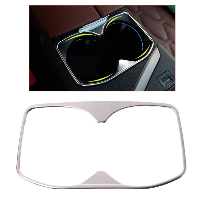 

Interior Chrome Water Cup Holder Trim Cover Decorative For Peugeot 3008 5008