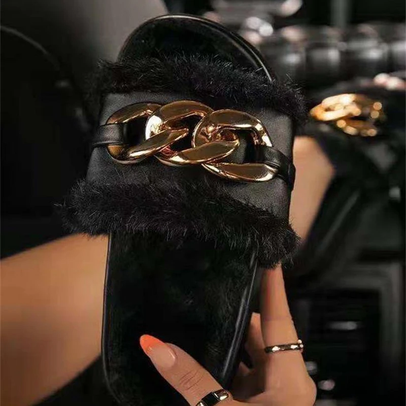 Благородные летние плюшевые шлепанцы модные однотонные женские сандалии с