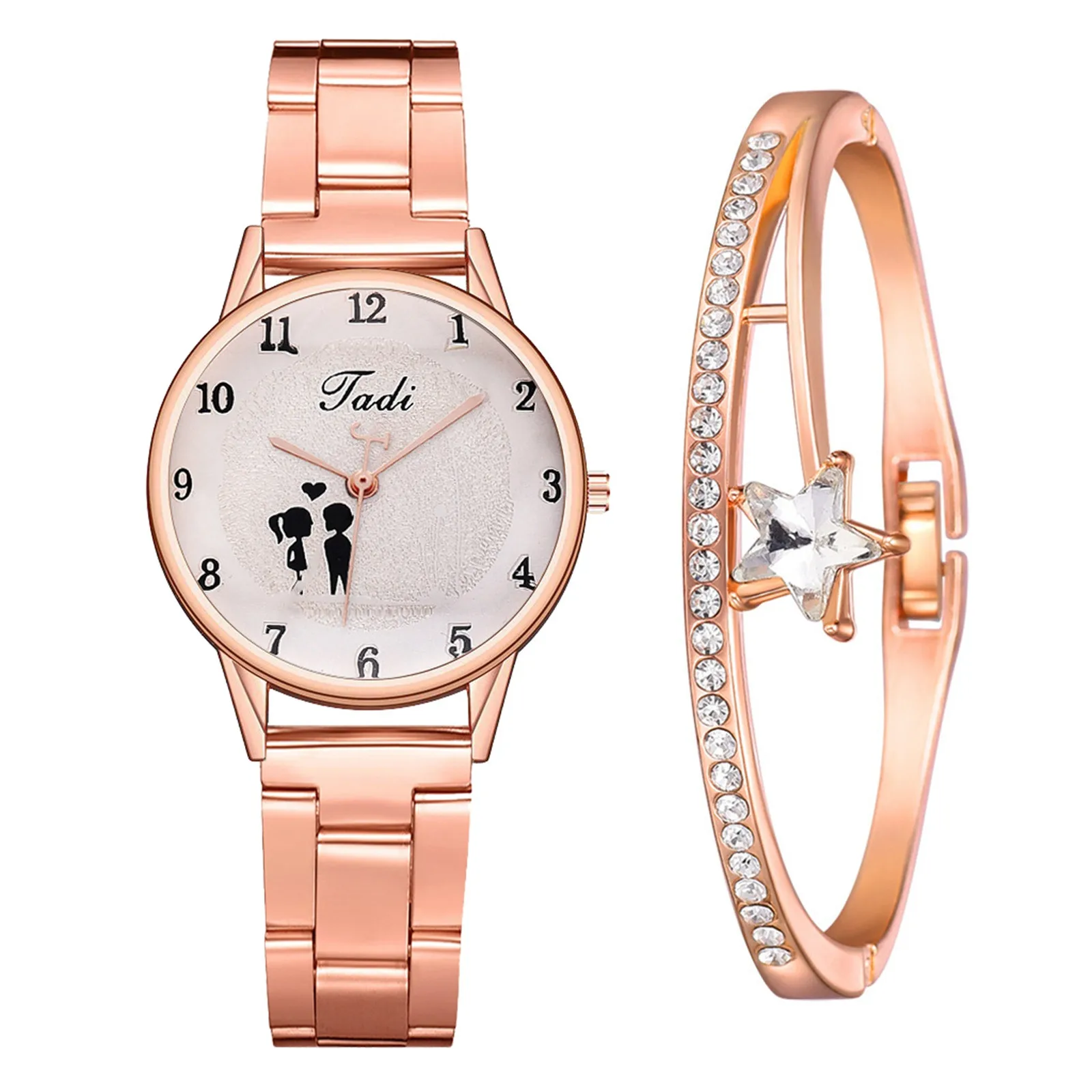 

Elegant Women Ladies Quartz Watch Bracelet Set Bracelet Luxury Geometric Bracelet Dress Wristwatch Jewelry Reloj Mujer A50