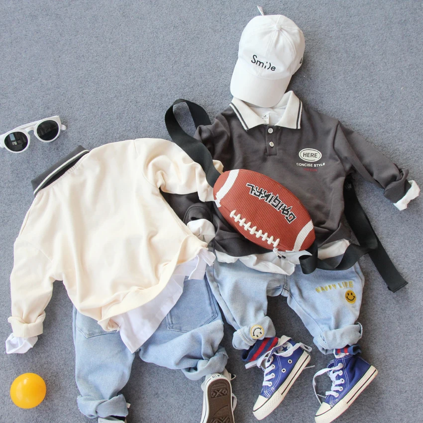 

90-130cm height new 2020 autumn fashion boys polo-shirt 1pc comfortable boys t shirt