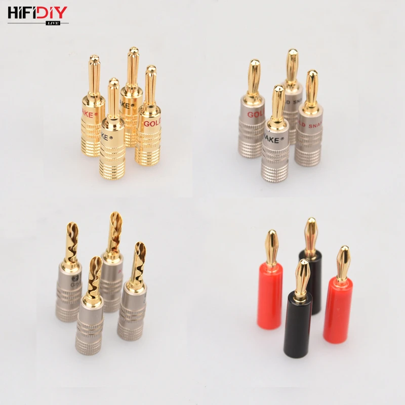 HIFIDIY LIVE 4 шт./компл. мм Чистый медь позолоченный разъем типа банан для аудио видео