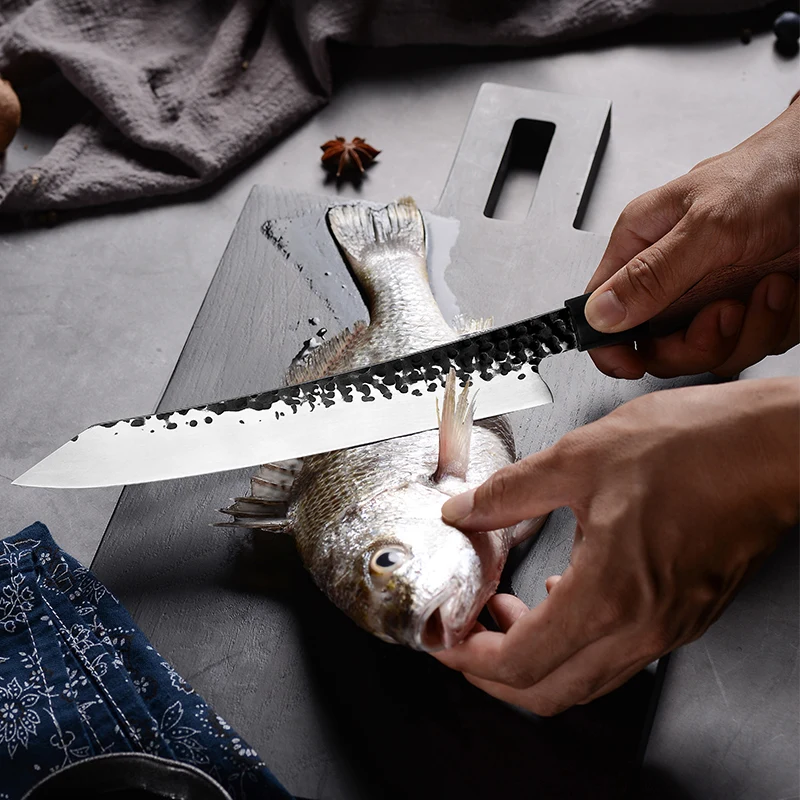 Нож для нарезки мяса Grandsharp 9 дюймов лезвие молотка из нержавеющей стали кухонный