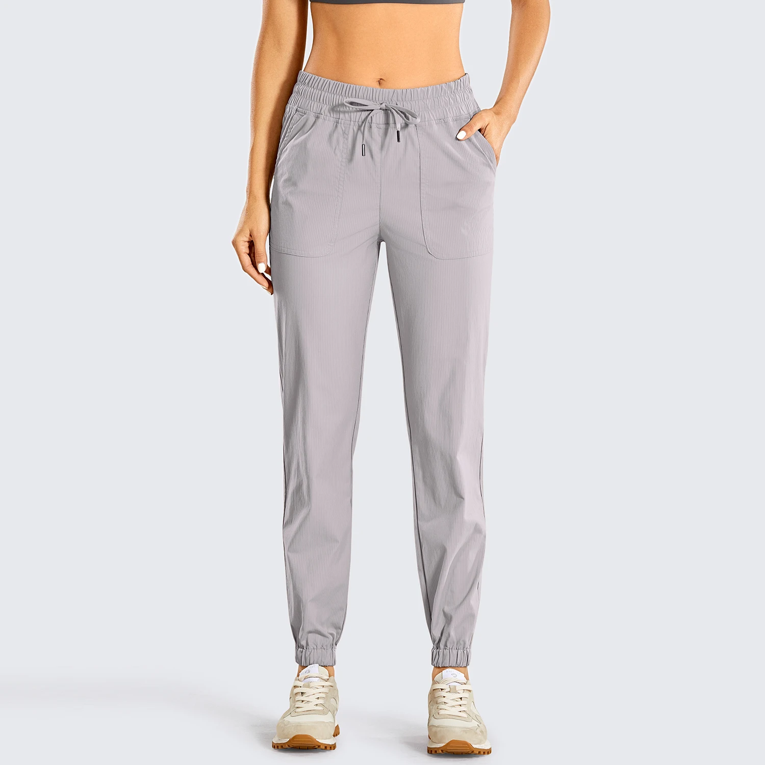 SYROKAN Women's Lightweight Casual Joggers Athletic Drawstring Lounge Pants Elastic Waist with Pockets