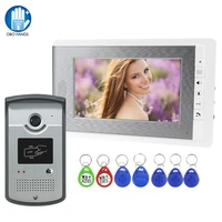 home intercom video door phone rfid camera access control system with 2 monitors 7 tft color screens support em unlocking