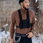 Функциональная тактическая нагрудная сумка с ремнем для радиоприемника, чехол-кобура, военный жилет, регулируемый двухсторонний поясной мешочек для радио