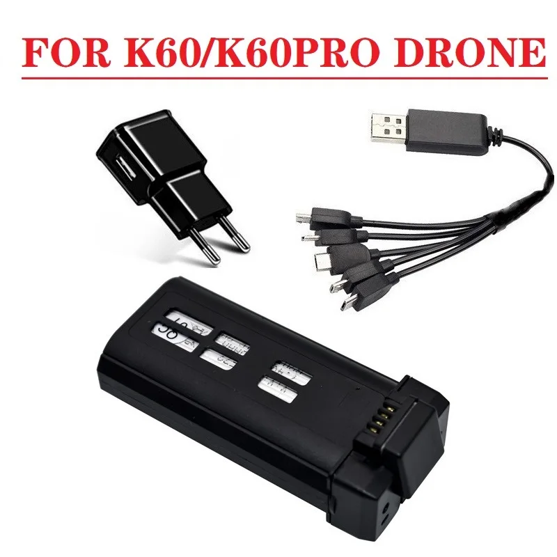 

Аккумулятор 7,4 в 2200 мАч + зарядное устройство для k60 k60pro k60 pro GPS бесщеточный 6K RC Квадрокоптер запасные части для батареи дрона 7,4 В