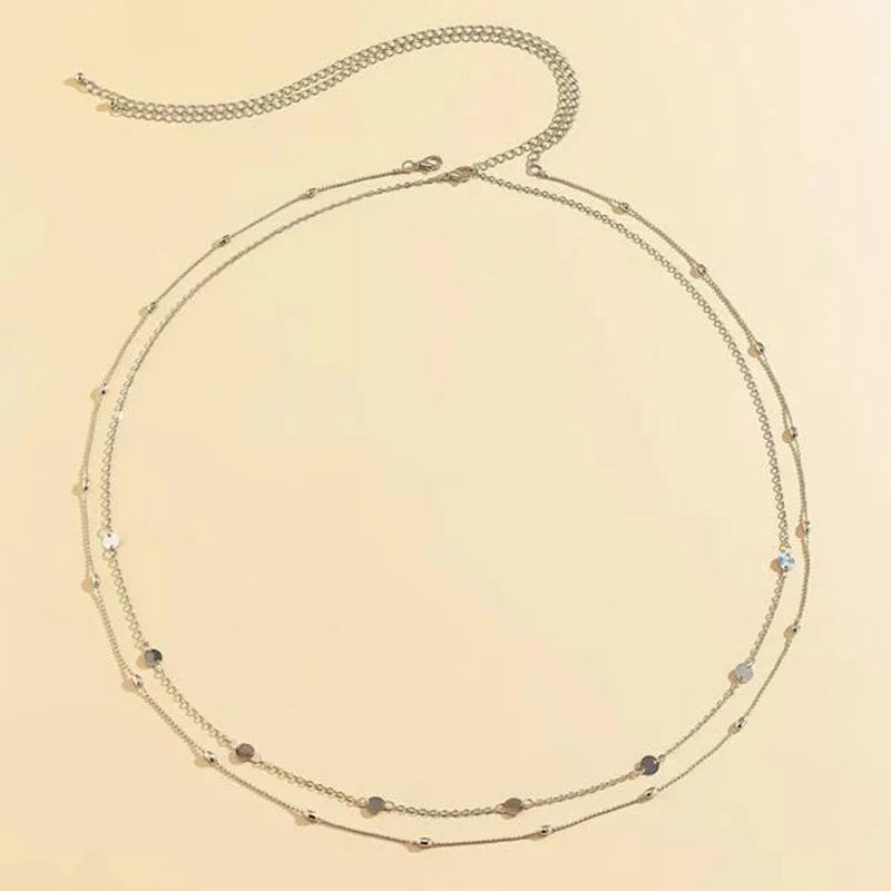 

Sexy Belly Chain Thin Beads Link Vintage Aesthetic Body Waist Chains Belt Y2K Streetwear Summer Women Trend Fashion Body Jewelry