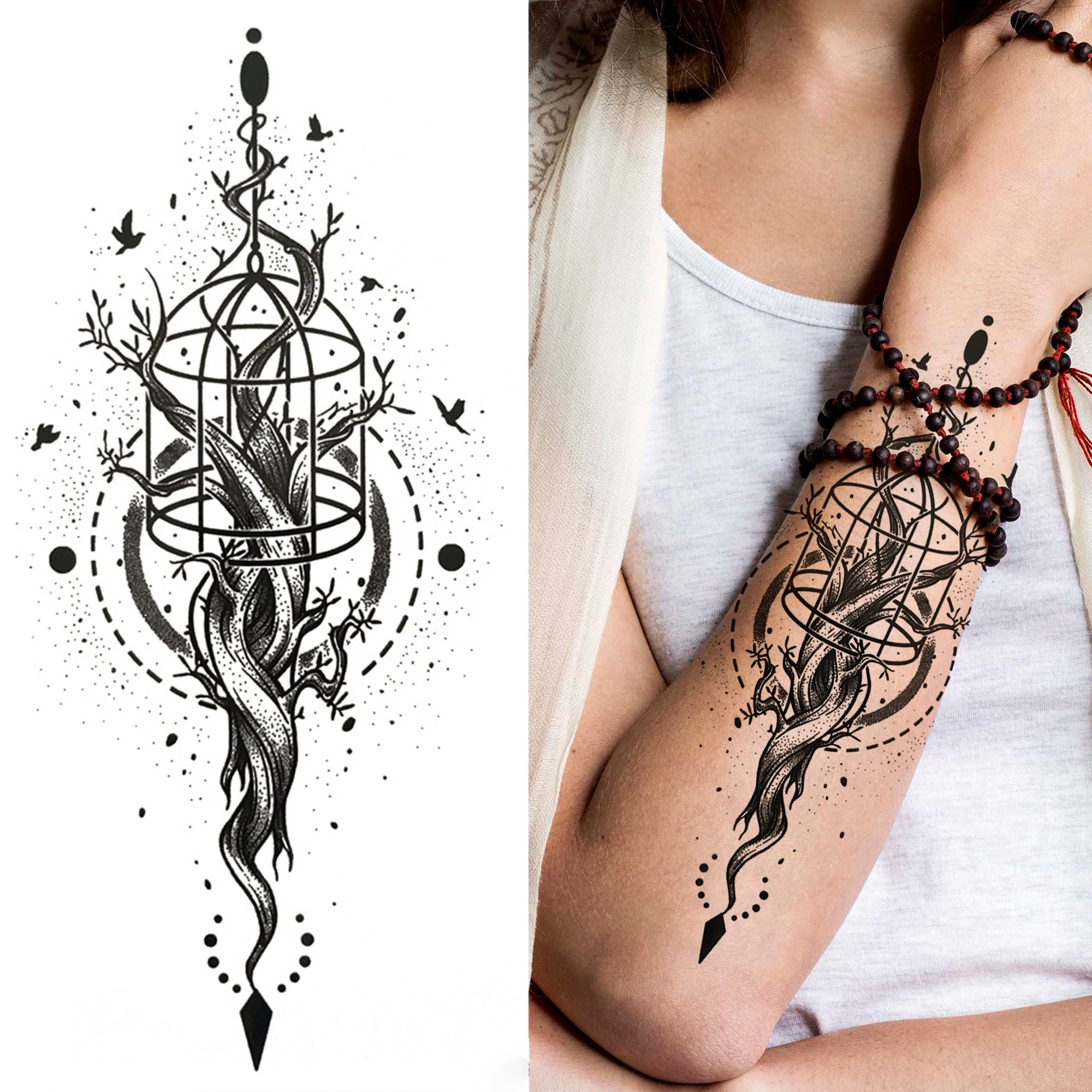 Временные татуировки 3D злого демона дьявола предплечья для мужчин женщин