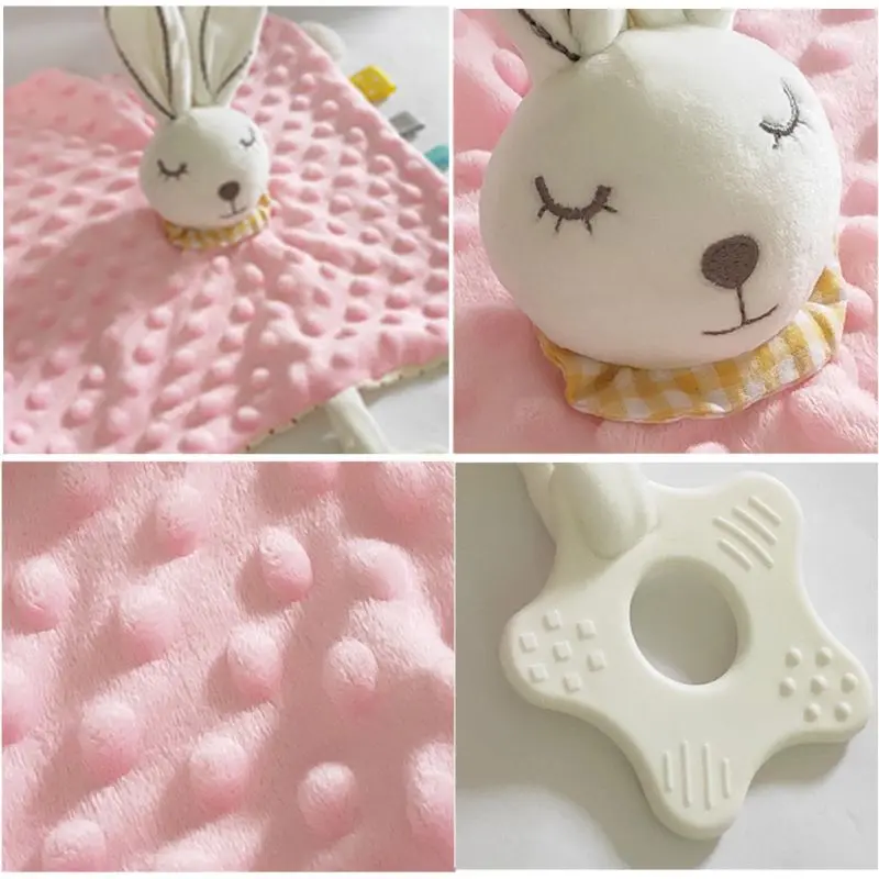 

Soft Newborn Baby Plush Appease Towel Infant Comforter Doll Toy Animal Pattern Backing Blanket