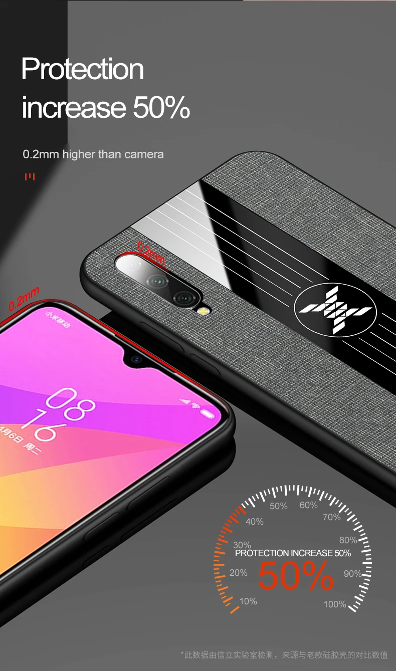 Для Xiaomi Mi 9 Lite чехол из роскошной ткани с защитой от пота противоударный жесткий чехол для задней панели для Xiaomi Mi 9 Lite чехол для телефона с кольцом на палец s Coque