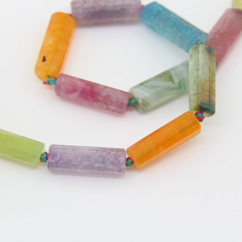 Ограненная трубка из натурального агата смешанные цвета вены дракона Самородка