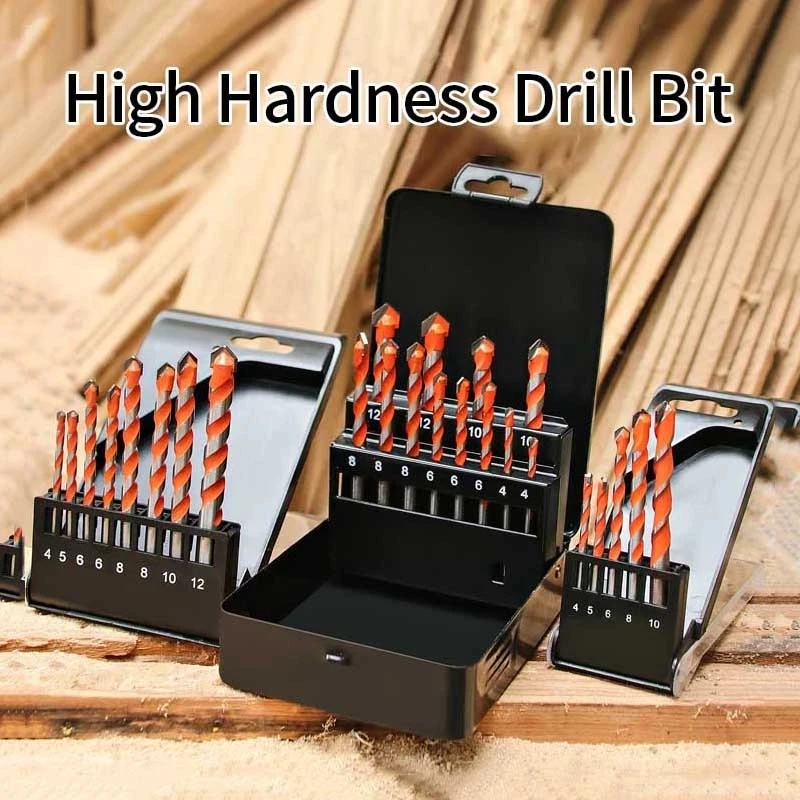 

12pcs High Hardness Multi-functional Glass Drill Bit Metal Stainless Steel Cement Wall Electric hand drill Alloy Steel Drill Bit