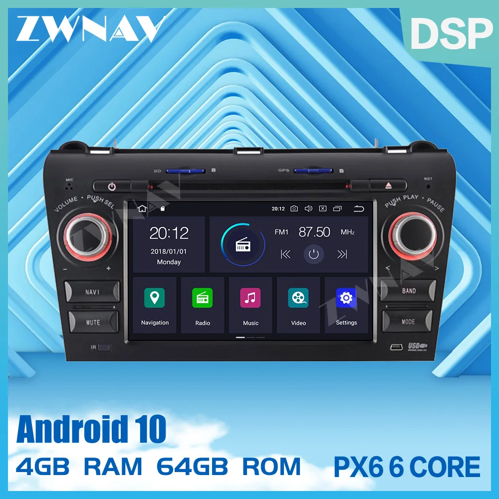 4 + 64 ГБ Android 10 0 IPS сенсорный экран автомобильный GPS Навигатор Радио аудио стерео
