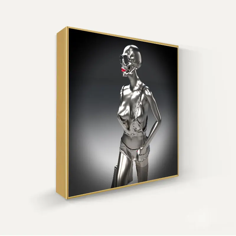 

Metal Figure Sexy Nude Women Body Statue Art Canvas Painting Wall Art Modern Posters and Prints For Bedroom Home Decor Cuadros