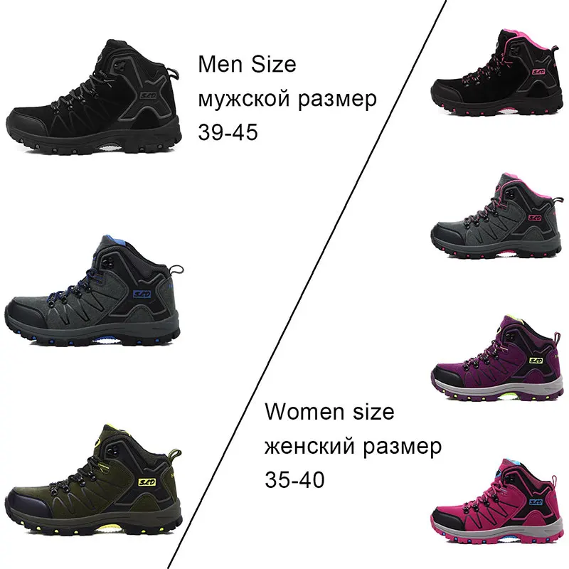 

Quality Leather Unisex Men Outdoor Hiking Shoes Women Hiking Boots Winter Climbing Shoes Men Sneakers Breathable Trekking Shoes